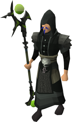 A player wearing Ahrim's robe skirt.