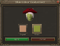 The interface used to change skin colour.