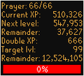 One of the rewards allowing players to receive double XP in prayer.