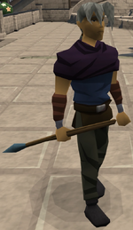 A player wielding a Rune javelin.