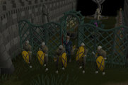 The Varrock guard protecting the Queen Ellamaria.